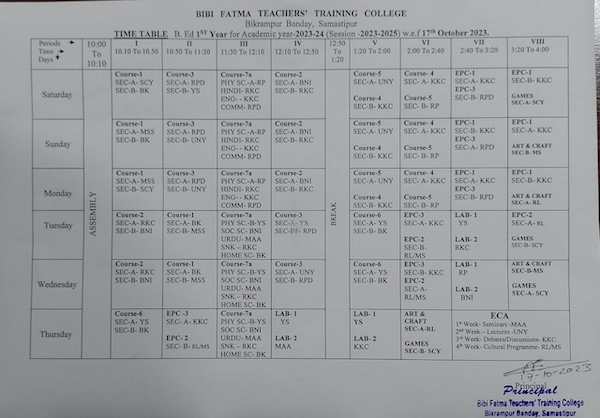 Time Table